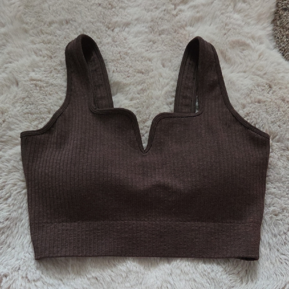 BuffBunny Brown Ribbed Crop Top